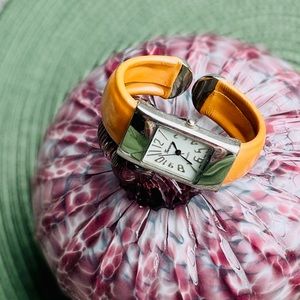 💚 Geneva Orange Cuff Watch